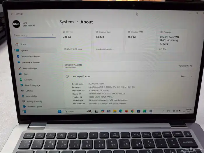 لابتوب ديل لاتيتيود 7410 بحالة ممتازة أخو الجديد ( 2 في 1 ) 12