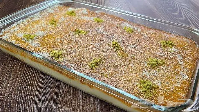 بسبوسة بالقشطة بطعم البيت ولمسة فخامة 2