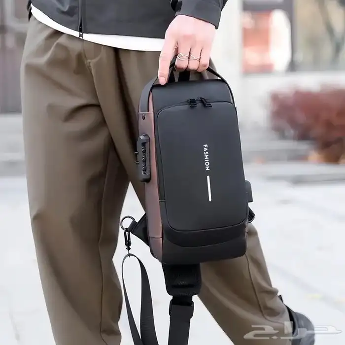 حقيبة كتف مضادة للسرقة مع قفل بكلمة مرور تتميز بتصميم أنيق 1