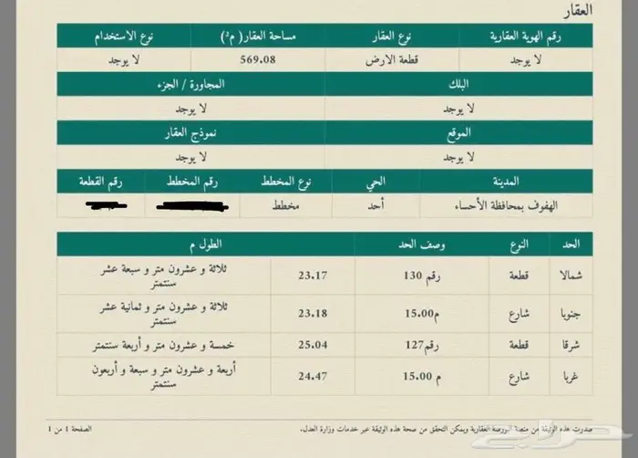 للبيع أرض في الأحساء المبرز حي أحد 1