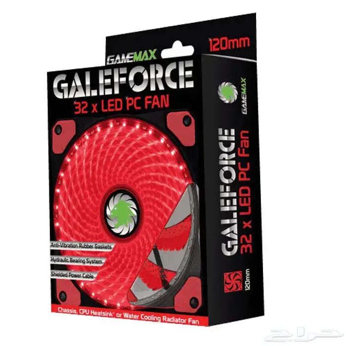 مروحة كيس Gamemax Fan LED Red 0
