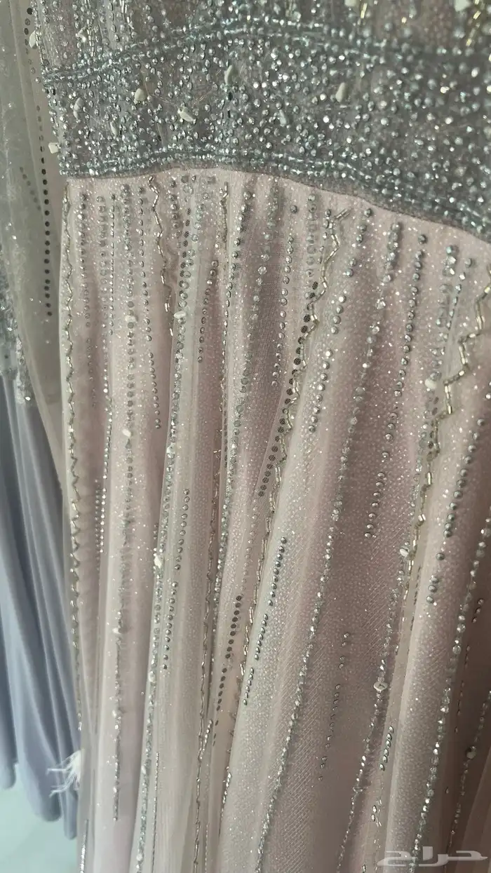 فستان أم او اخت العروس  ه فخم جدا  لونه وردي فاتح أنيق جديد 5