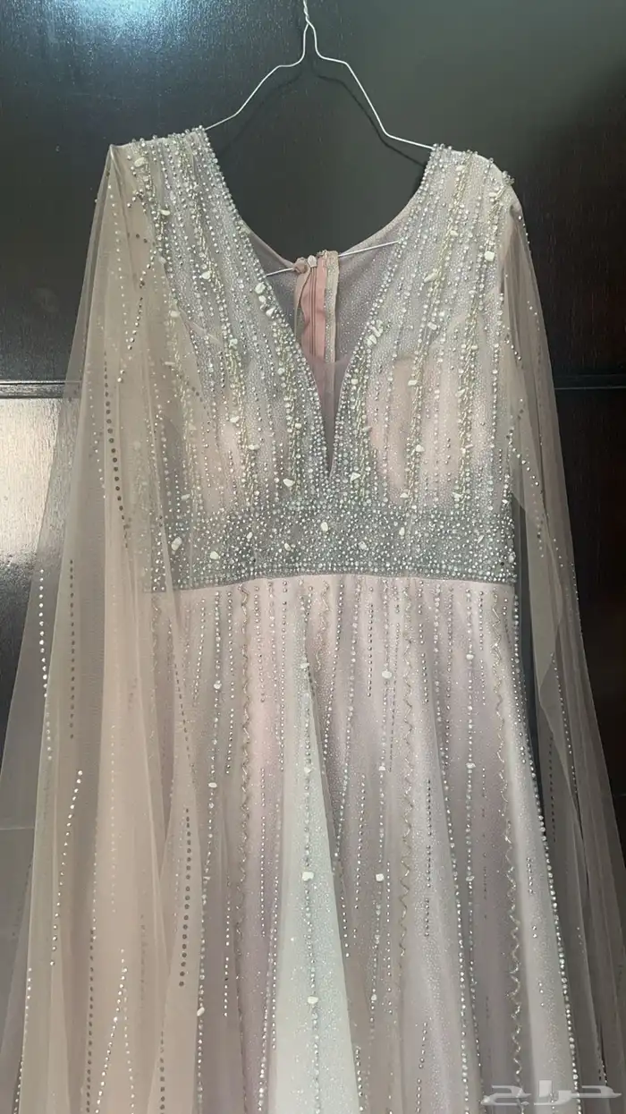 فستان أم او اخت العروس  ه فخم جدا  لونه وردي فاتح أنيق جديد 4