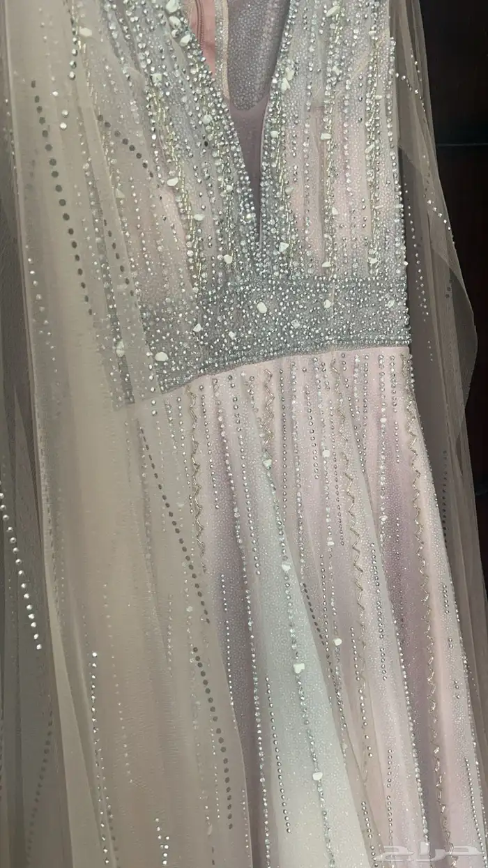 فستان أم او اخت العروس  ه فخم جدا  لونه وردي فاتح أنيق جديد 3