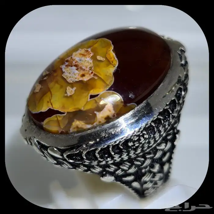 عقيق يمني كرزي فل زعفران بطن جمره 7