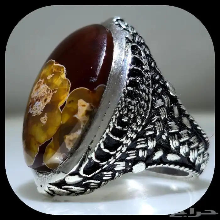 عقيق يمني كرزي فل زعفران بطن جمره 6