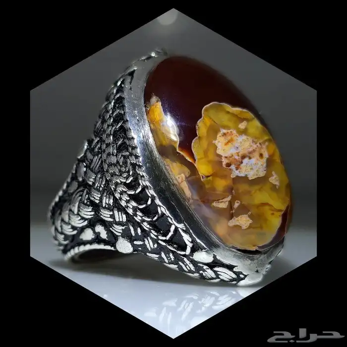 عقيق يمني كرزي فل زعفران بطن جمره 8