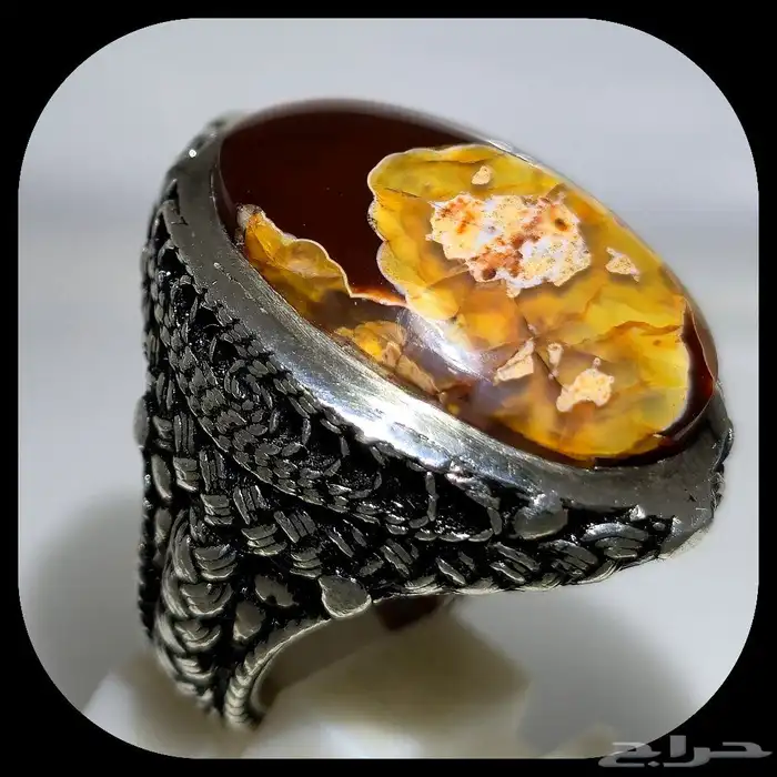 عقيق يمني كرزي فل زعفران بطن جمره 4