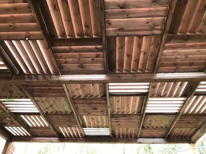 مظلات خشبيه شرائح مظلات سيارات 6