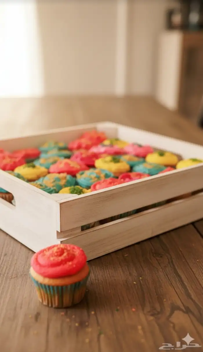 كب كيك لذيذ وهش بالكريمه الثابته ماتذوب اشكال حسب ذوقك للطلب 1