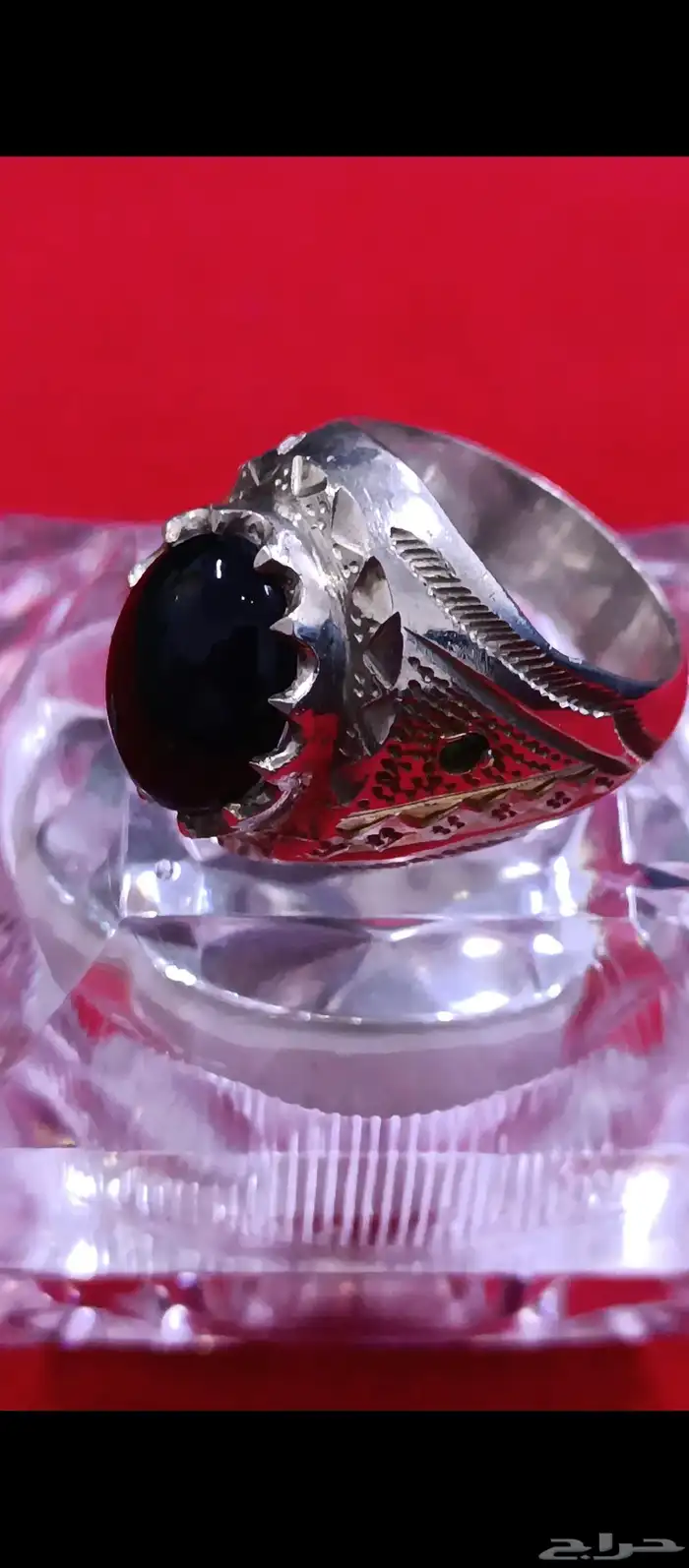 اوبال إثيوبي فل فاير لون مميز اسود داخل كحلي فضه ثقيل مرصع م 2