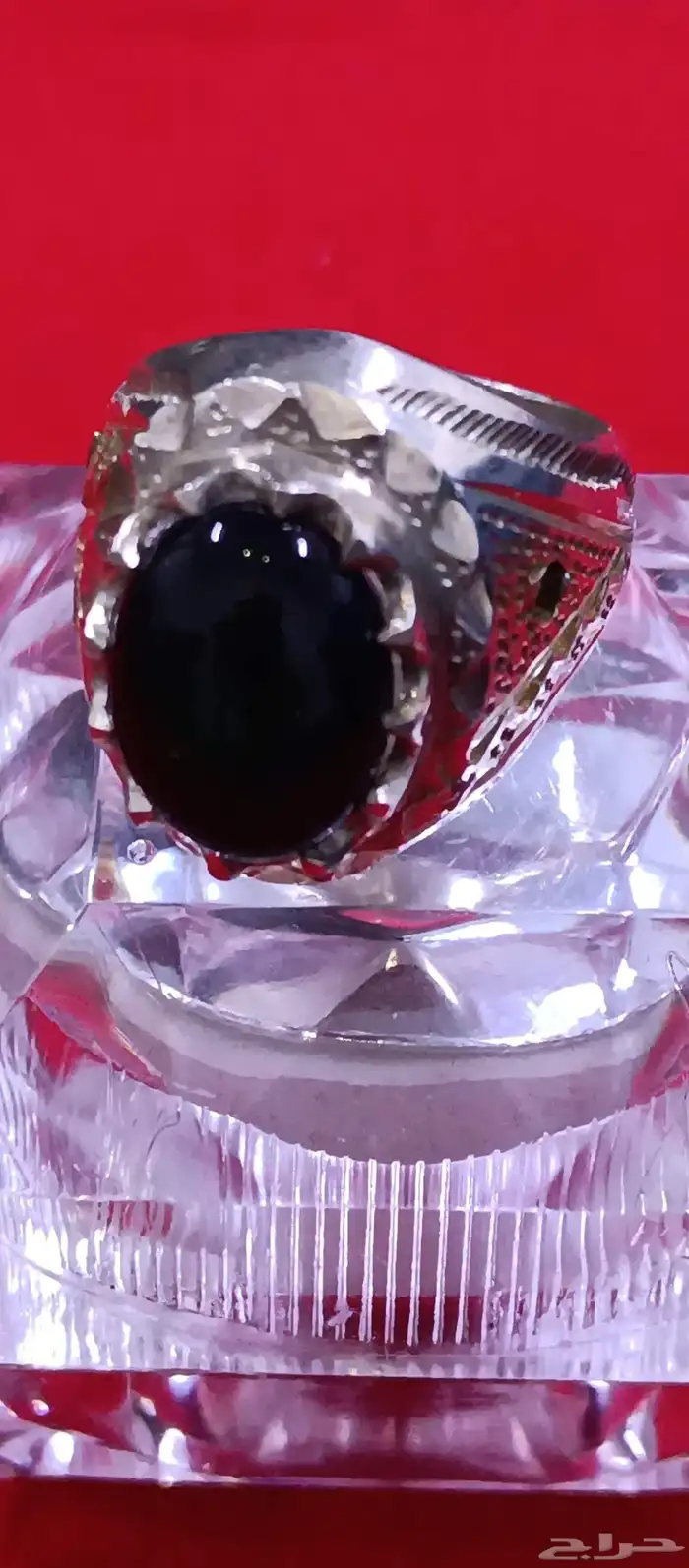 اوبال إثيوبي فل فاير لون مميز اسود داخل كحلي فضه ثقيل مرصع م 3