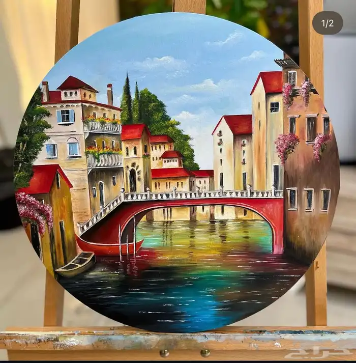 لوحة بالالوان الزيتي رسم يدوي 0