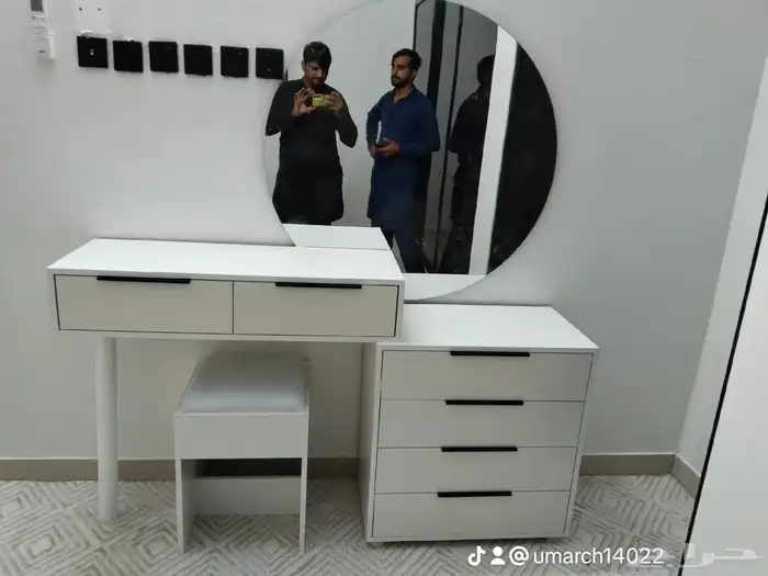 دولاب تسريحه سرير كم دينا باب خشب جديد 7