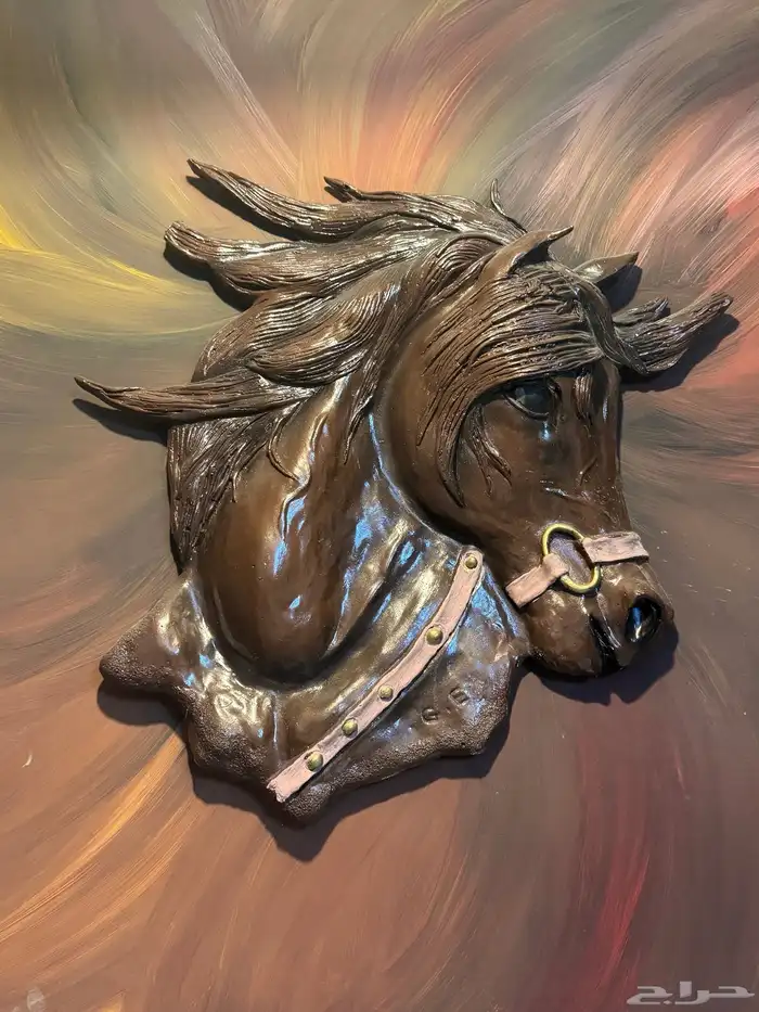 لوحة الوان مائيه وجبسيه حصان 3