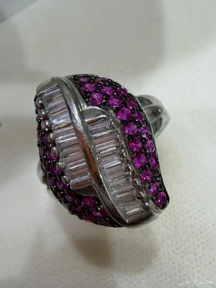 خواتم فضه نسائية فاخرة عيار 925 مرصعة بزركون وردي وابيض فاخر 12