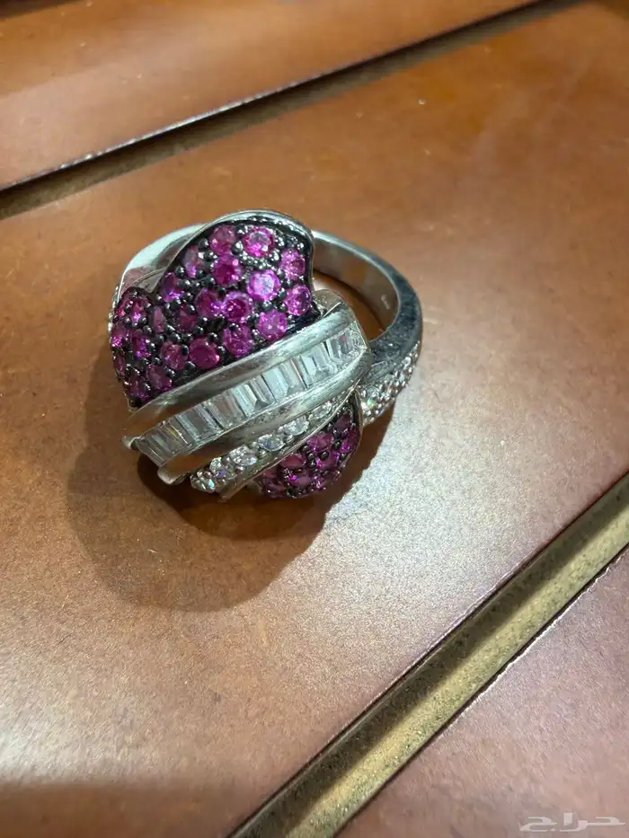 خواتم فضه نسائية فاخرة عيار 925 مرصعة بزركون وردي وابيض فاخر 7