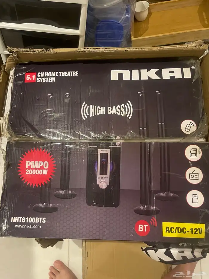 مكبر صوت مكون من 5 مكبرات ومضخم صوت لانظمة المسرح المنزلي من 0