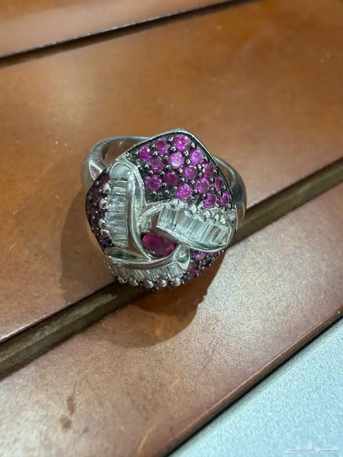 خواتم فضه نسائية فاخرة عيار 925 مرصعة بزركون وردي وابيض فاخر 4