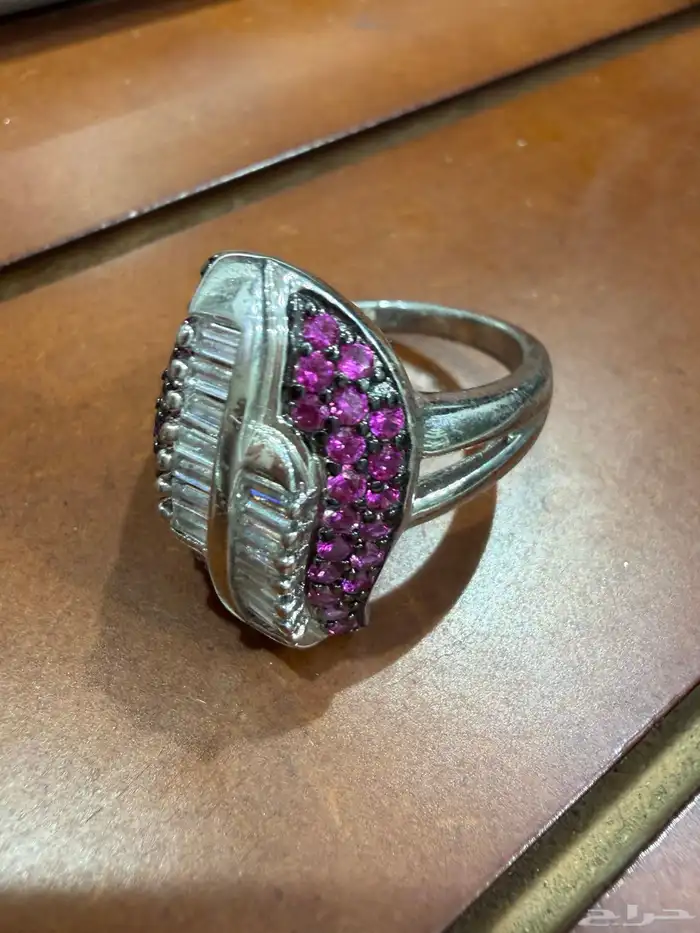 خواتم فضه نسائية فاخرة عيار 925 مرصعة بزركون وردي وابيض فاخر 6