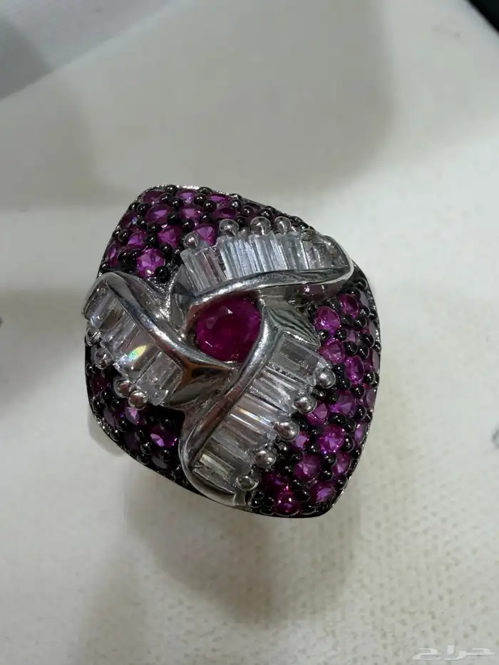 خواتم فضه نسائية فاخرة عيار 925 مرصعة بزركون وردي وابيض فاخر 11