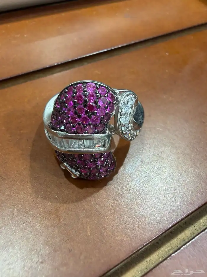 خواتم فضه نسائية فاخرة عيار 925 مرصعة بزركون وردي وابيض فاخر 5