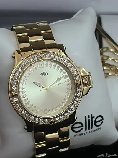 طقم ساعة نسائي جديد ماركة ايليت أصلي Elite watch set new index