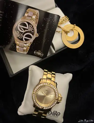 طقم ساعة نسائي جديد ماركة ايليت أصلي Elite watch set new index