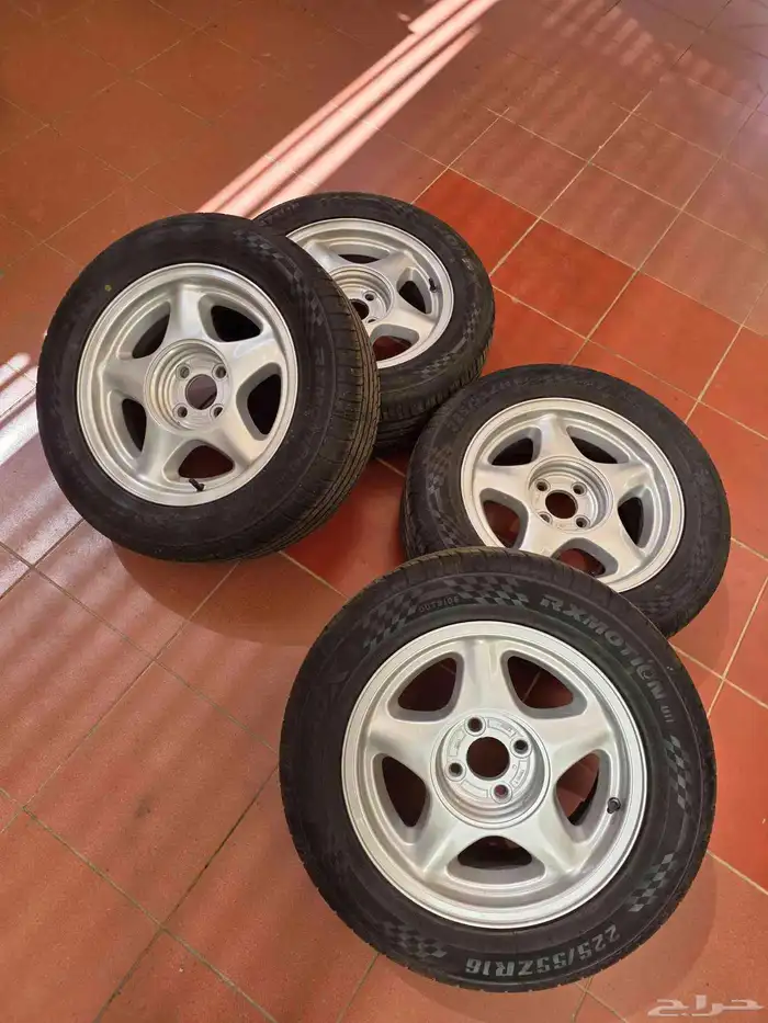 4 جنوط موستنج فكس 16  بكفراتها واغطيتها مجددة 0