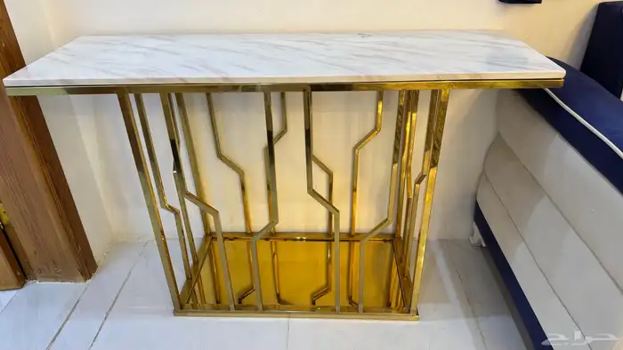 طاولة كبيرة رخام مع 4 طاولات خدمة رخام و طاولة استقبال رخام 3