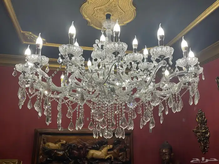 ثريا فخمة (العدد 2) 22 شمعة اللون ذهبي و فضي 5