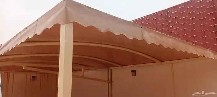 عمل قراميد مظلات تلبيس قماش سواتر مشب نار بيت شعر 6