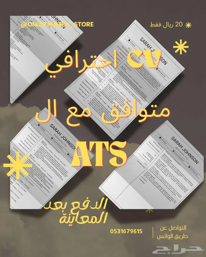 سيرة ذاتية (CV) متوافقة مع أنظمة التوظيف (ATS) بسعر رمزي 0