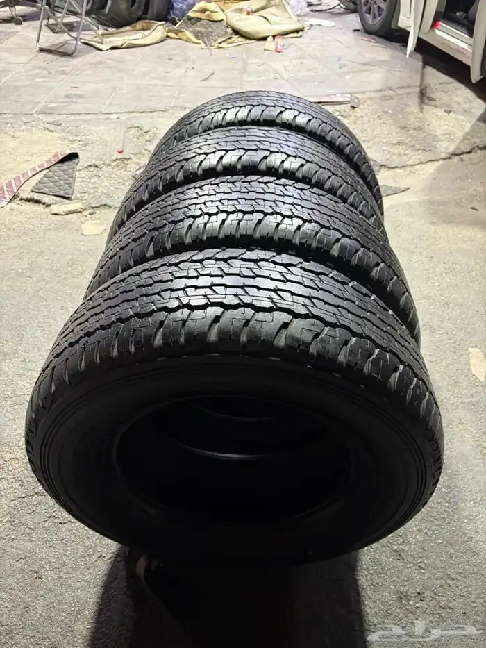 طقم كفرات دنلوب مقاس 275.65.17نضيف 6