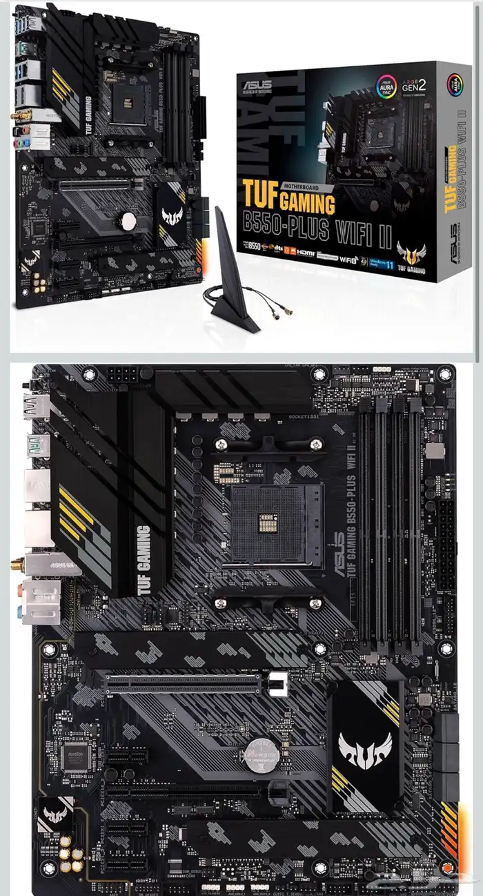 مذربورد ASUS TUF B550-PLUS WIFI II مستعملة ومعالج R5 5600x 0