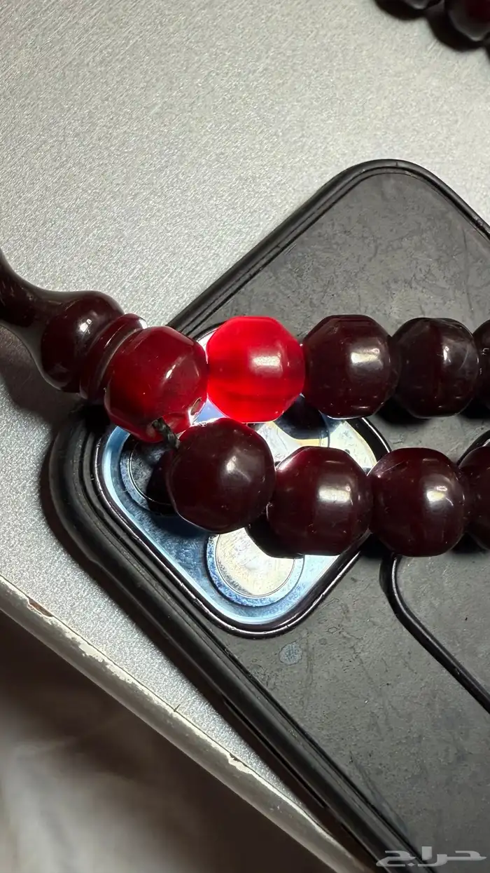 سبحتين ألماني صب قديم عنابي مائل للكرزي 4