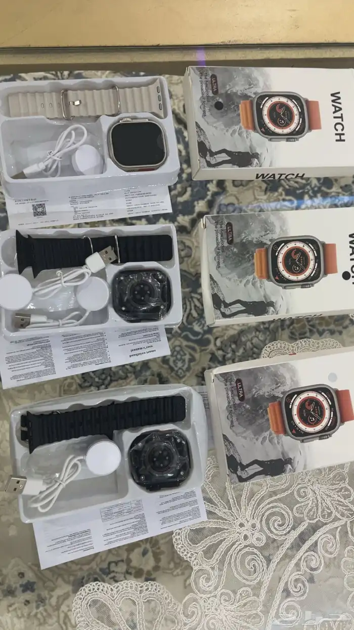 ساعات فخمه شبيهة ابل جديده بقراطيسها 0