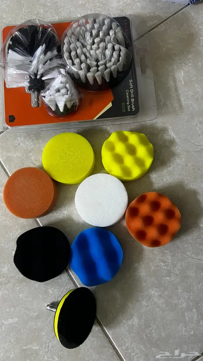 طقم اسفنج و فرش تنظيف دريل 0