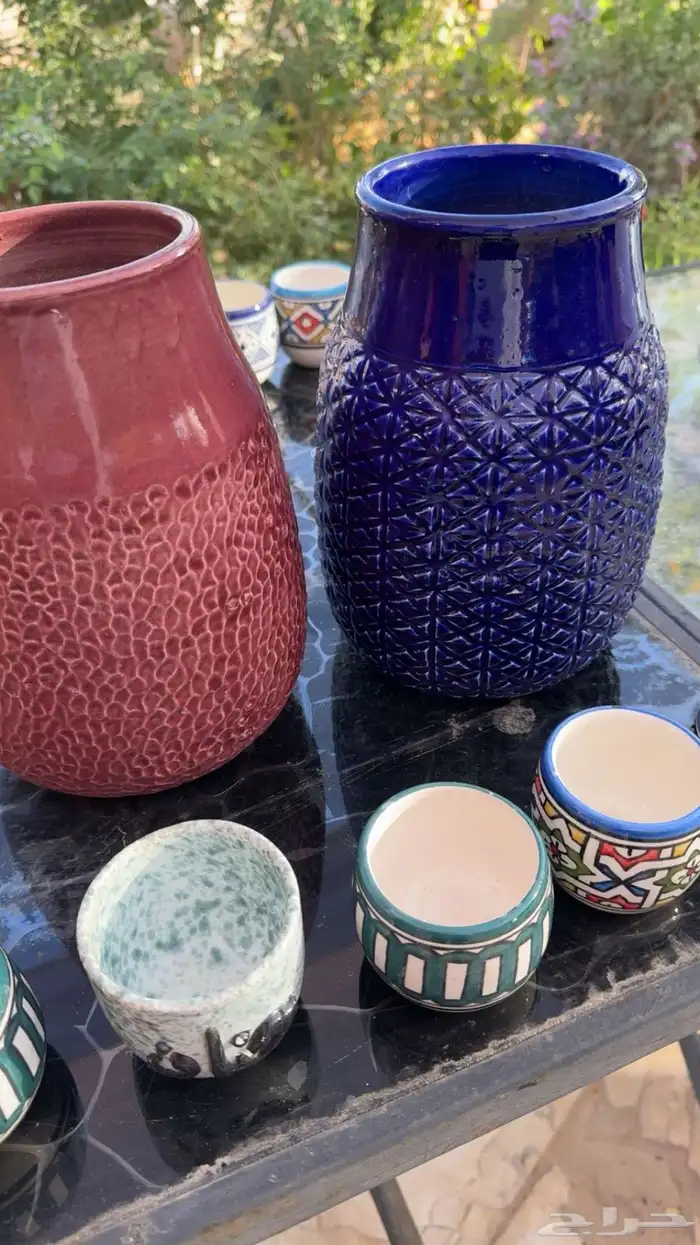 اصايص فخار سراميك طاولات خشب وكراسي خشب 7