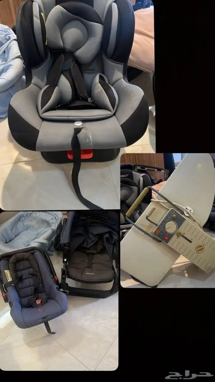 عربيه اطفال وسرير اطفال وحامله طفل وكرسي سياره اطفال وكوايه 0