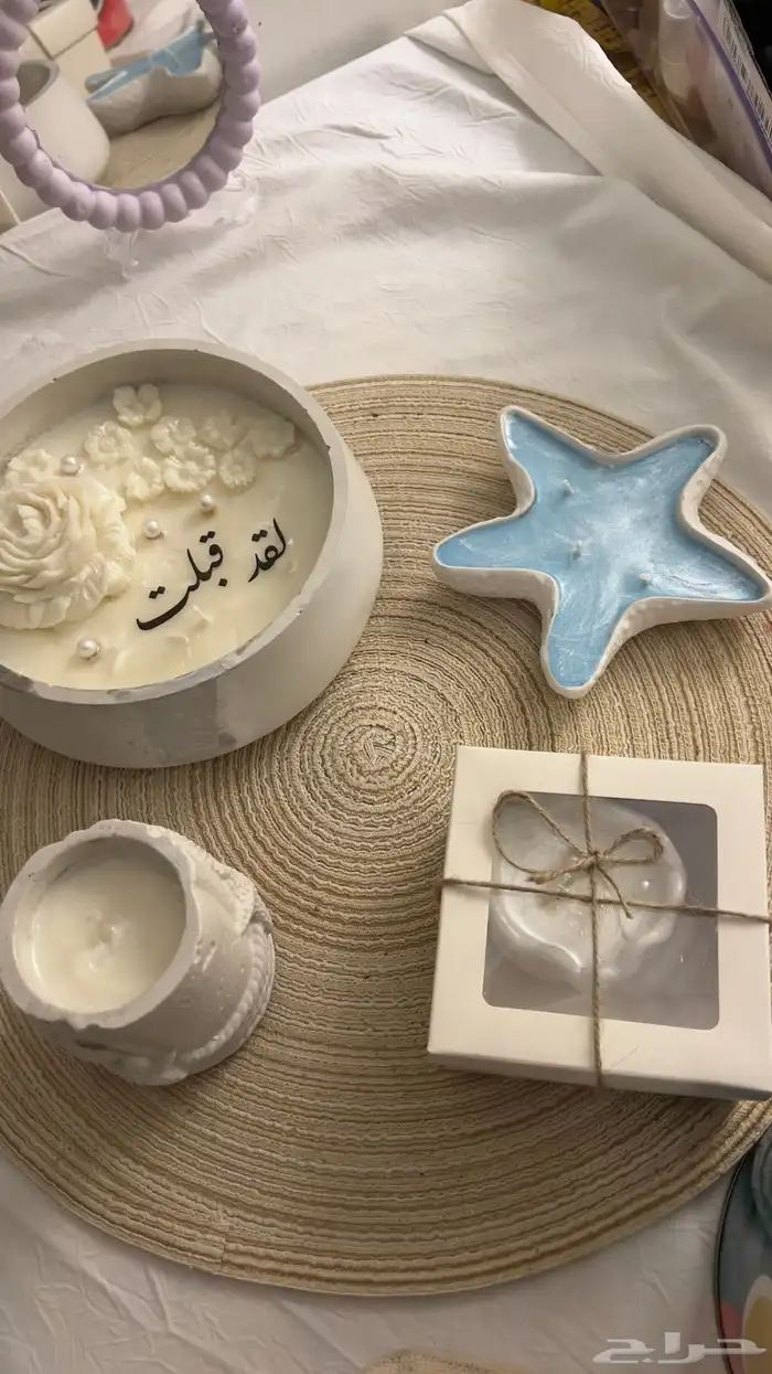 شموع عطرية بقوالب الجبس 1