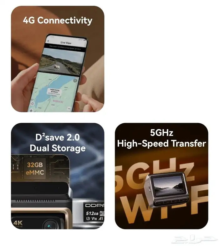داش كام DDPAI Z60 PRO 4K اماميه وخلفيه جديده 11