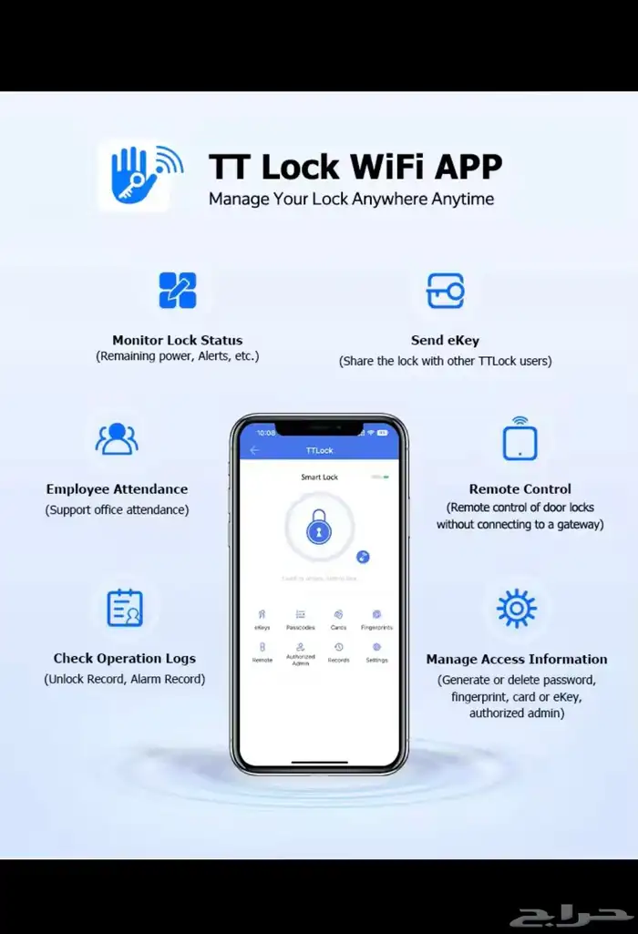 قفل باب الكتروني خارجي TTLOCK 2