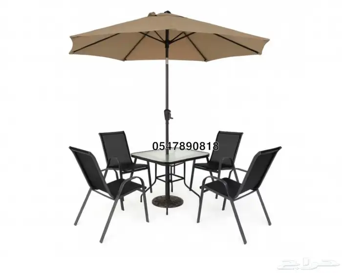 طقم جلسه خارجيه مع مظلة- كراسي وطاولة رحلات 2