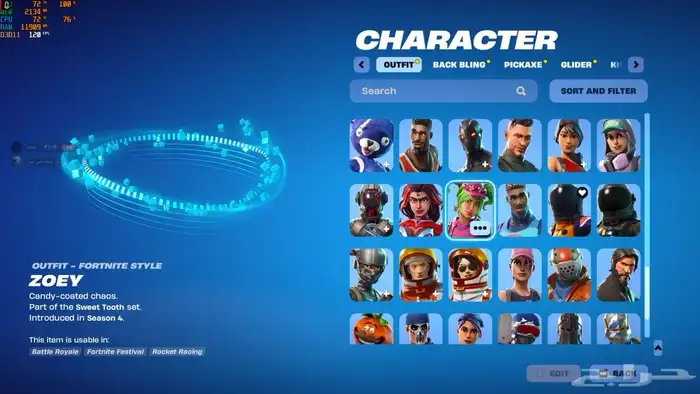 حساب فورت نايت السيزون الثاني والثالث والرابع وطور الزومبي 5