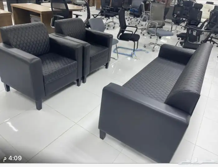 مكتب كنبات جلد فخم موديلات جديدة 5