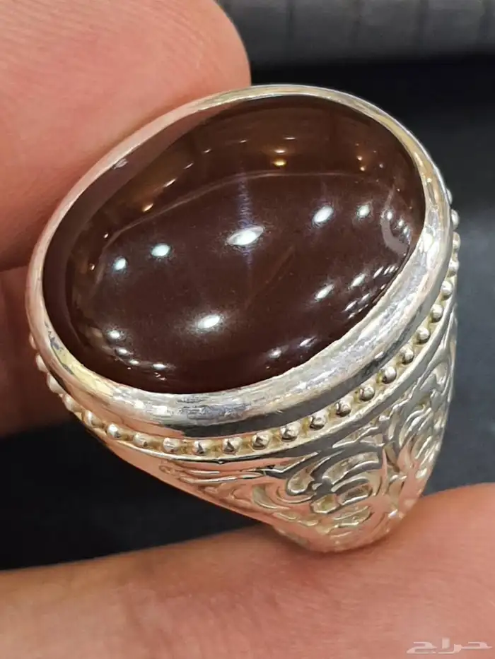 خاتم عقيق يماني كرزي دموي 4