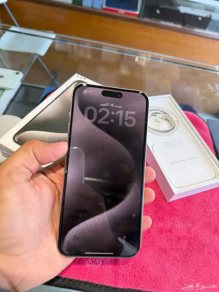 آيفون 15 برو ماكس شريحتين فعلية مع كرتونه واغراضه 8