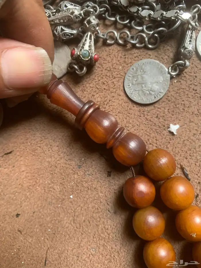 سبح وحيد قرن خرتيت فضة قديم انتيك 2