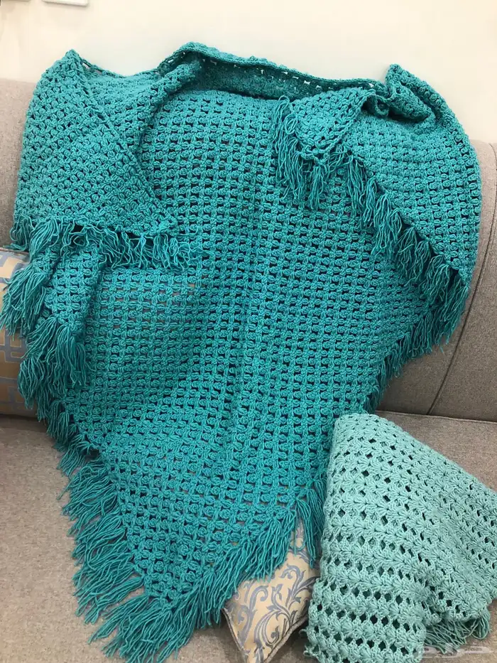 شال كروشيه شغل يدوي 1